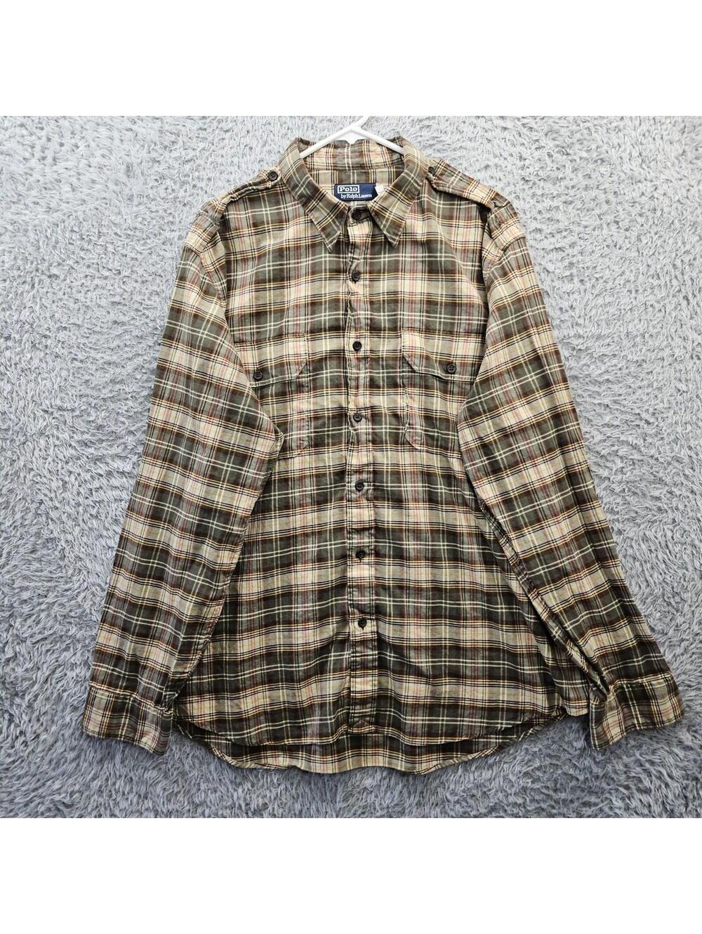 Polo Ralph Lauren Classic Fit Plaid Twill Shirt 2XL Lightweight Flannel Flowy